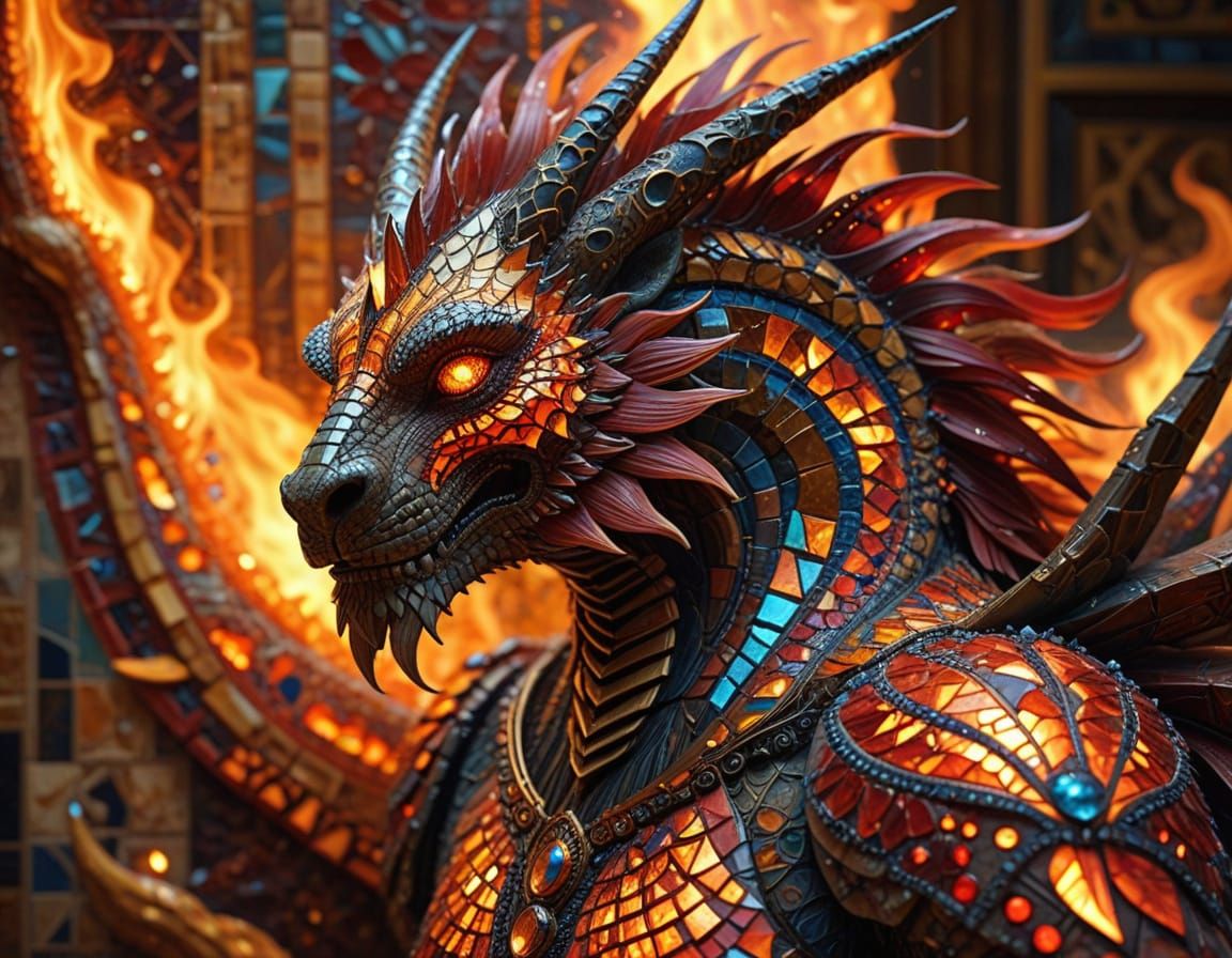 A mosaic monstrous creature.  by @proofman