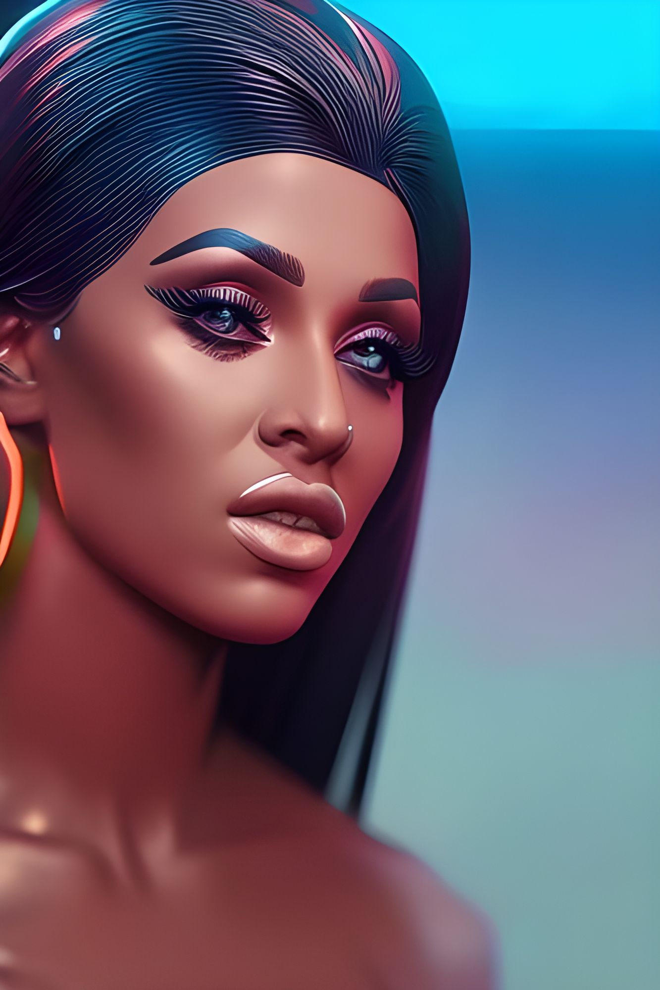 Cardi B At The Beach - AI Generated Artwork - NightCafe Creator