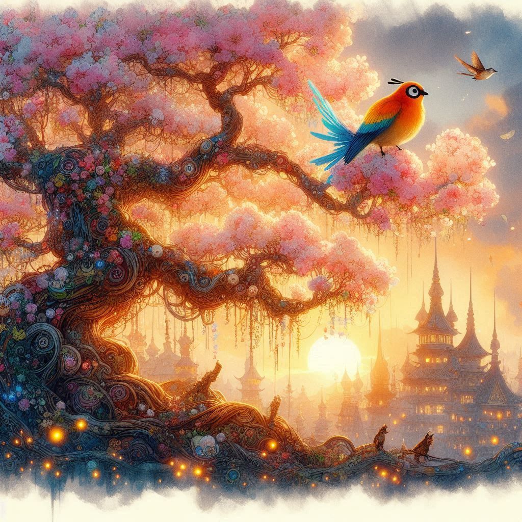 double exposure beautiful fantasy DALL-E 3 portrait landscap...