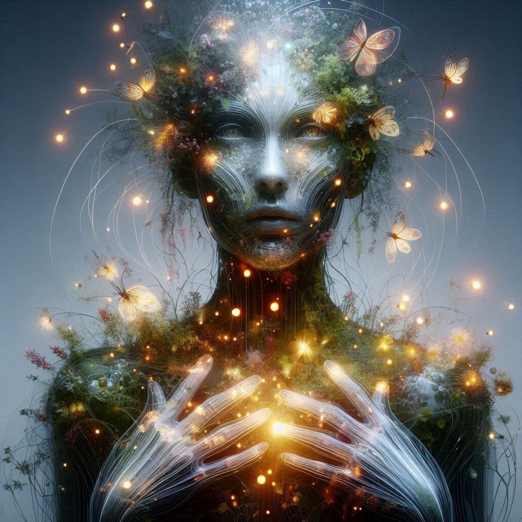 woman is a landscape of interconnected ecosystems, with mini...