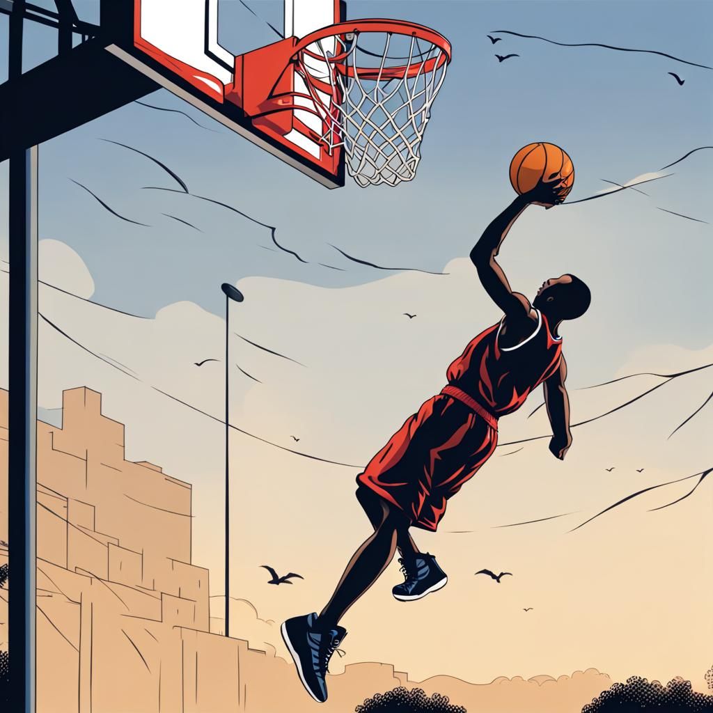 dunking a basketball
