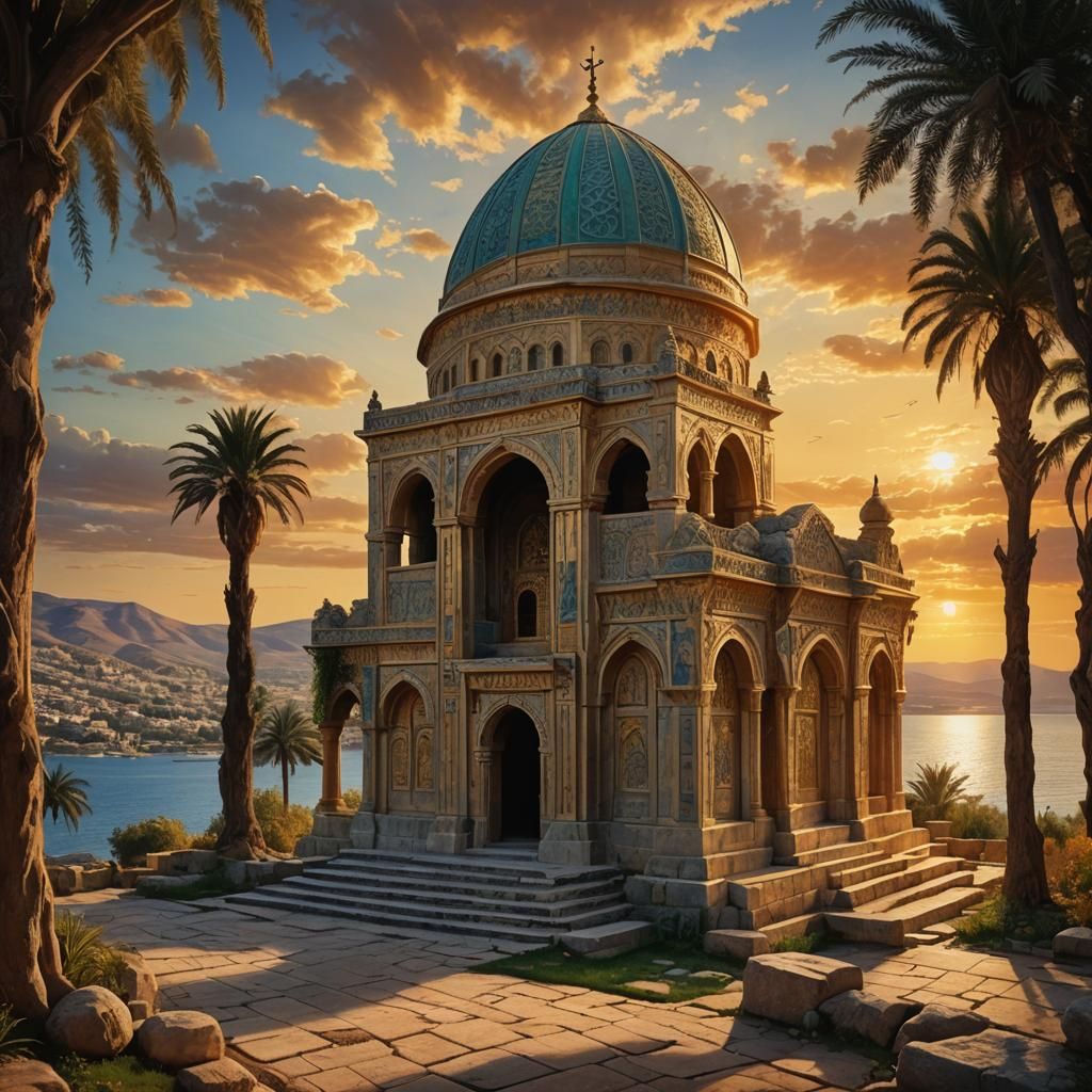 Tiberias Tomb of Rabbi Meir: Fantasy Oil Painting