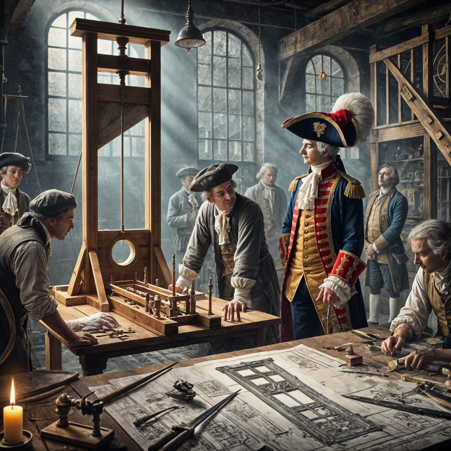 March 2, 1792, Louis XVI improves the guillotine, before his beheading