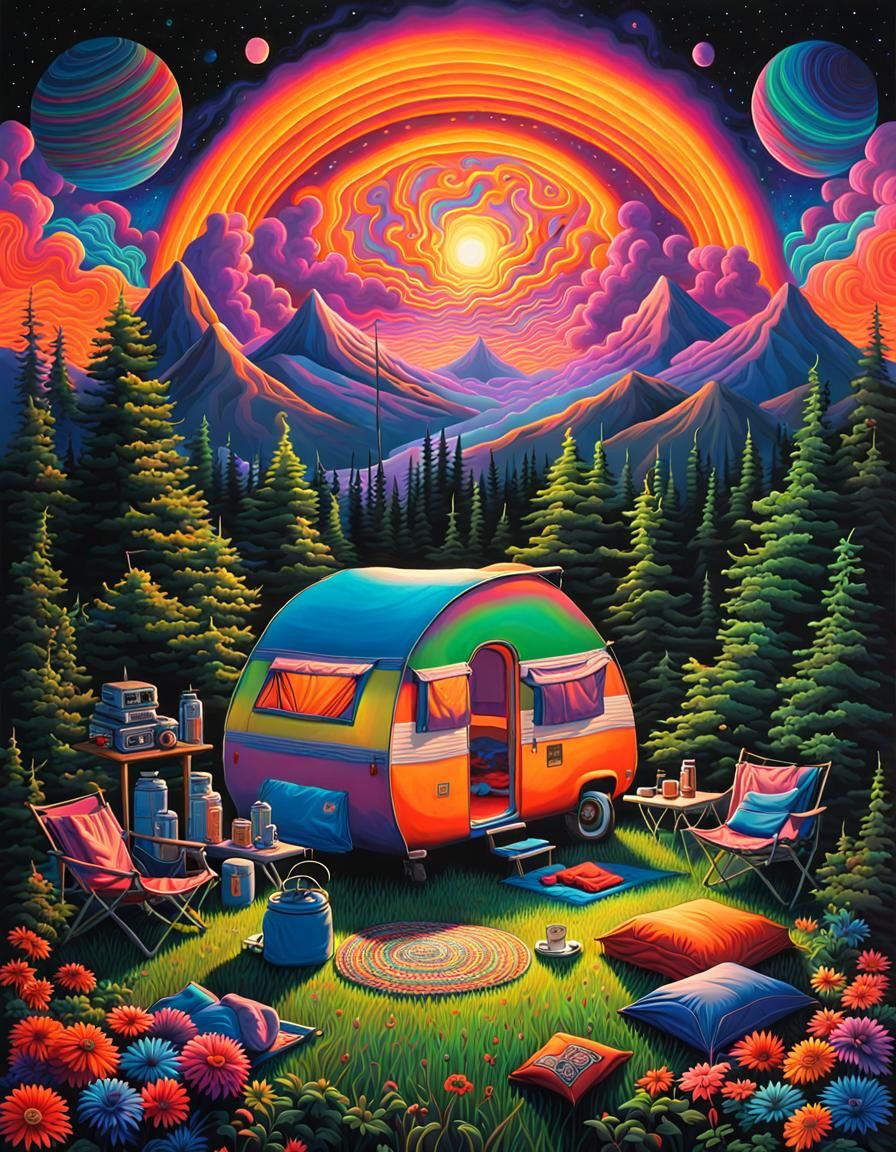 Camping at the Edge of Reality  by @FuzzyLogic