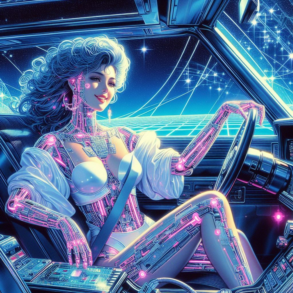 hajime sorayama retro 80s sci-fi futurism cyberpunk space ro...