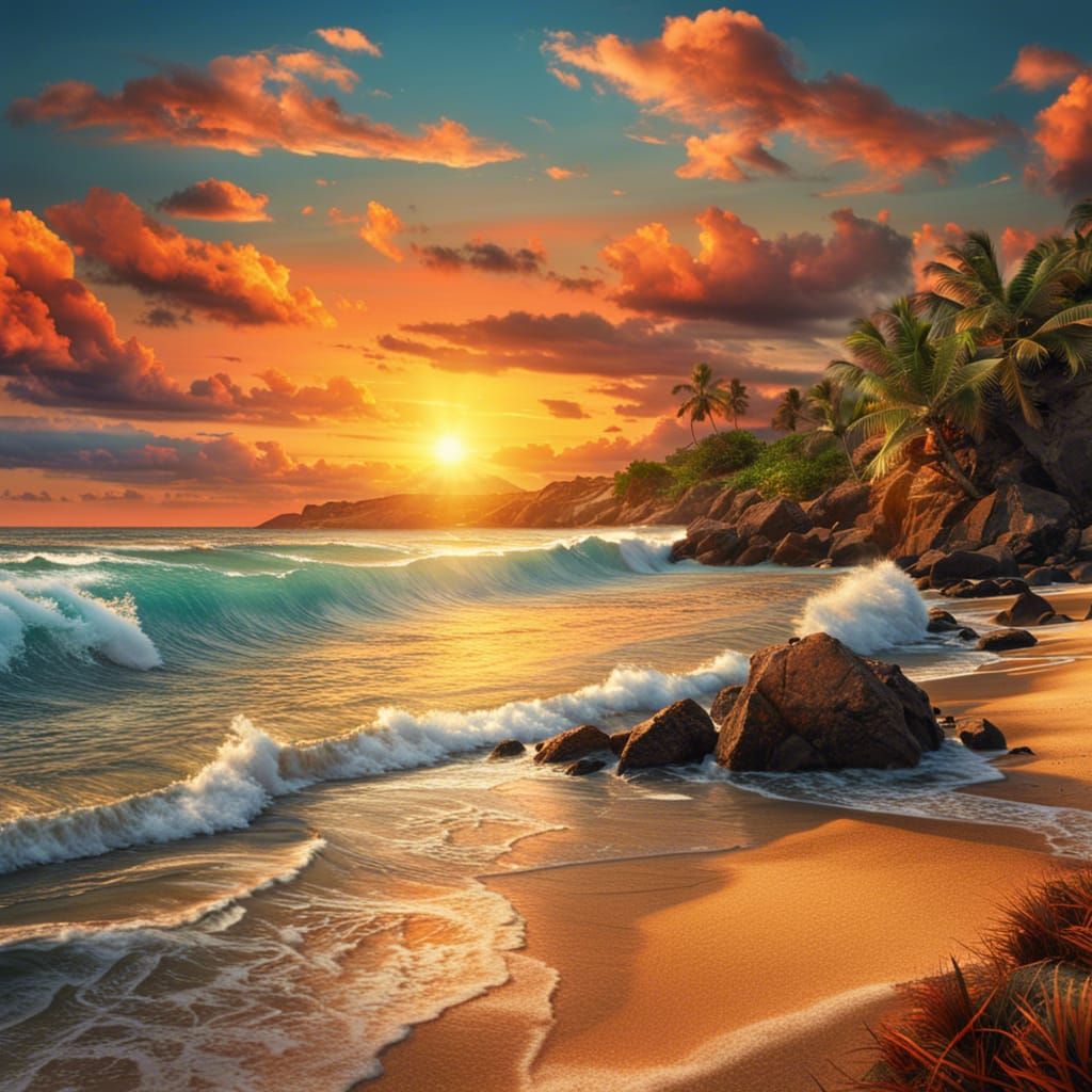 Sunny Spectacular Sunset Beach  by @Shawn Michael Duffy