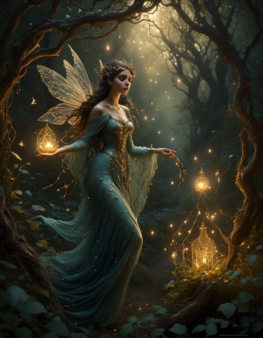 The female fairy wizard shines colors through her hand to pr...