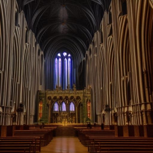 inside of a grand english cathedral which is surrounded by a...