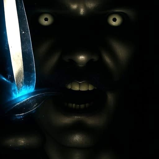 Creepy Black and white macabre portrait of Scary dark wizard...