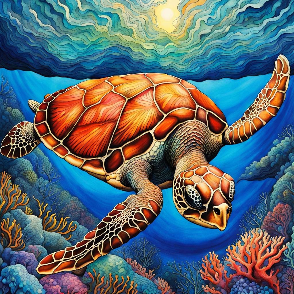 Sea Turtle - AI Generated Artwork - NightCafe Creator