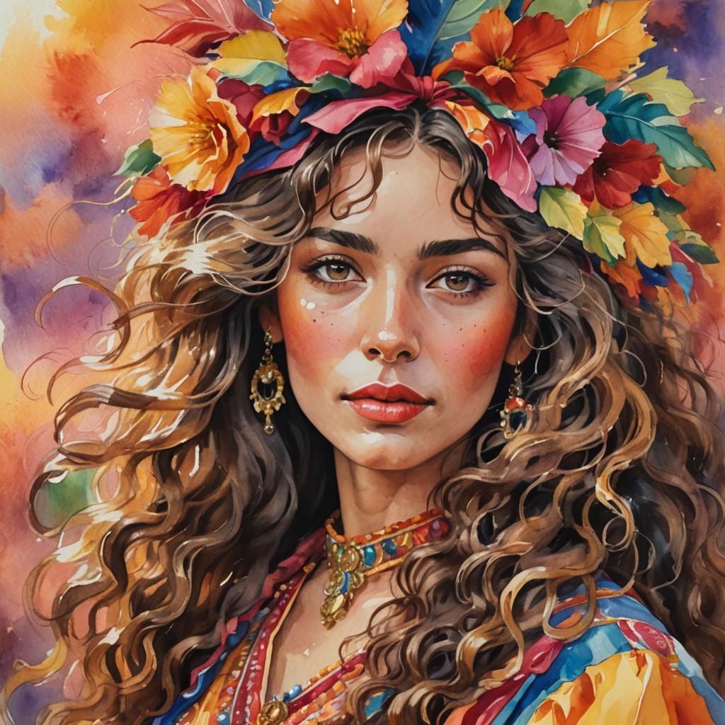 portrait of gypsy lady