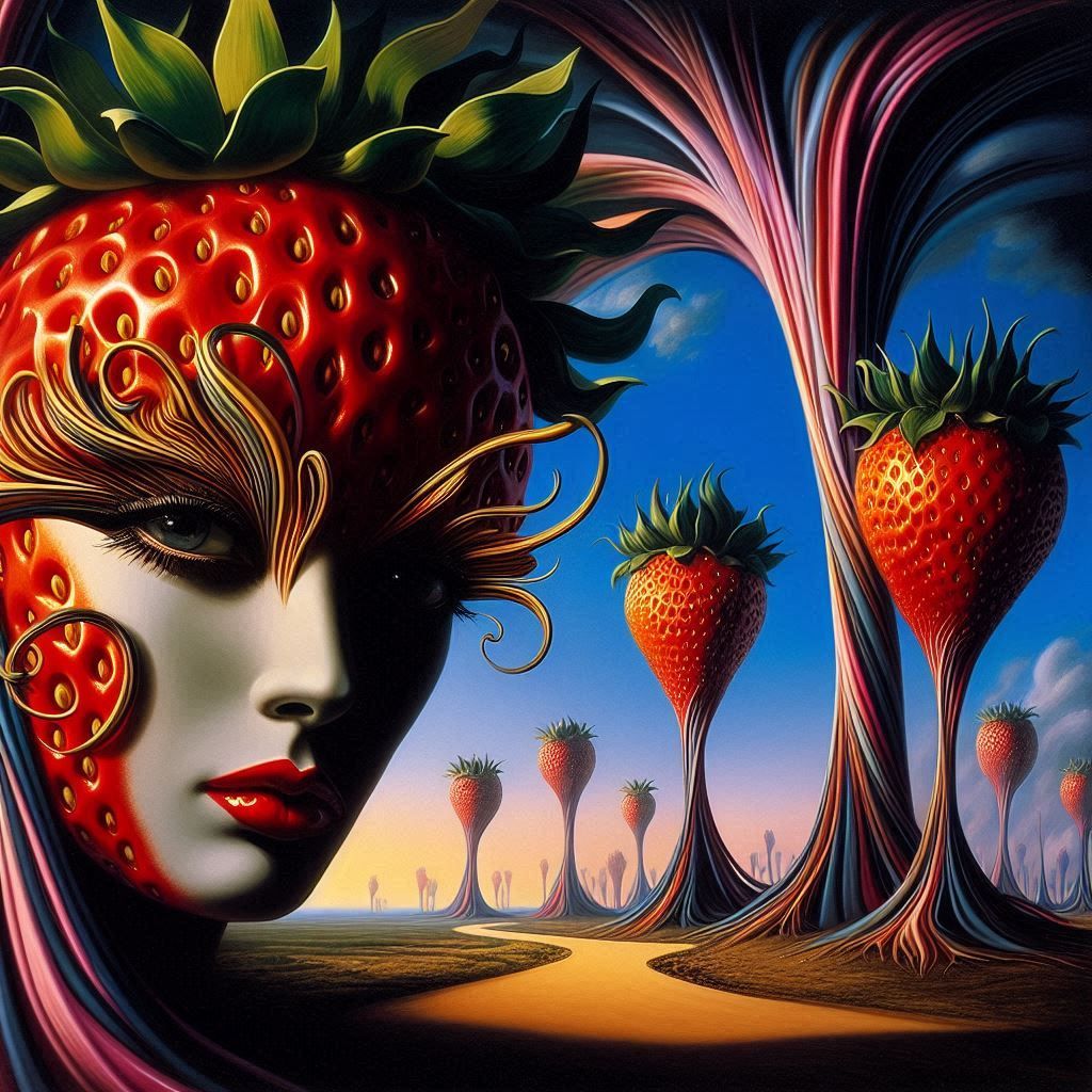 Strawberry Surreal Portrait