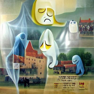 The Mourning of A Translucent Ghost in A Medival Town poster...