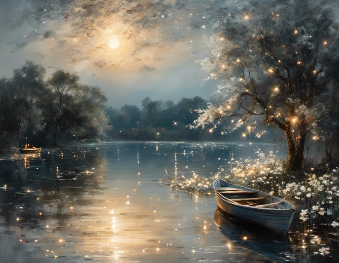 Tranquil moonlit lake  by @Jen