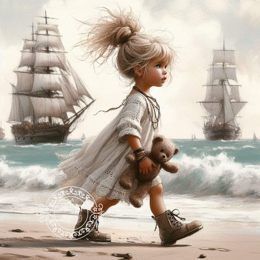 Girl walking on the beach