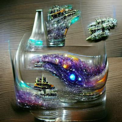galaxy ship glass