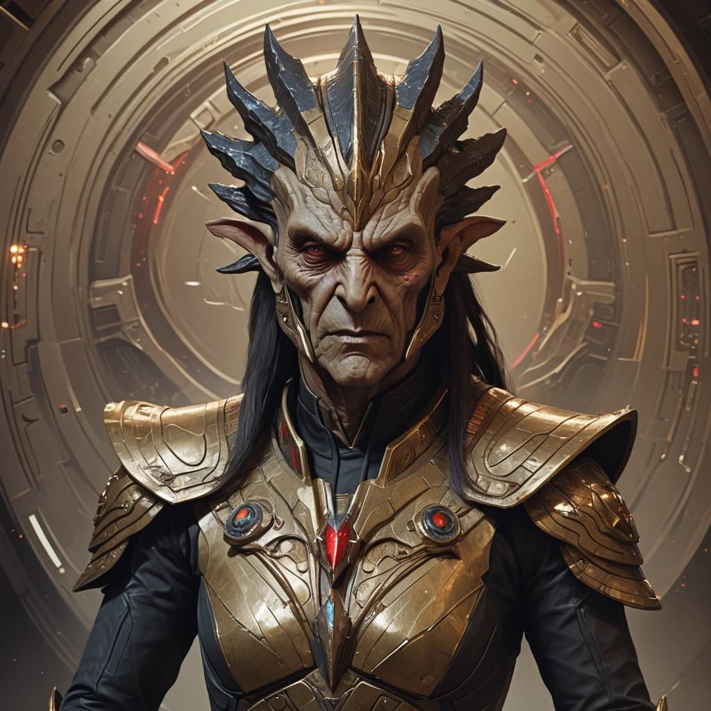 wide wedge-head saurian cardassian klingon mash-up hybrid