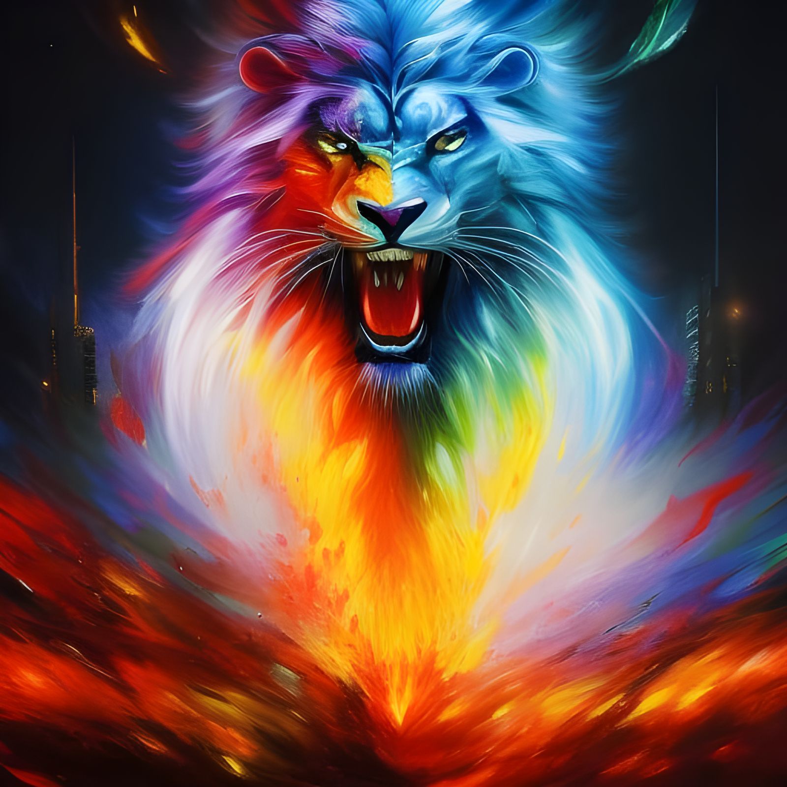 Fire Lion  by @tohelpukraine