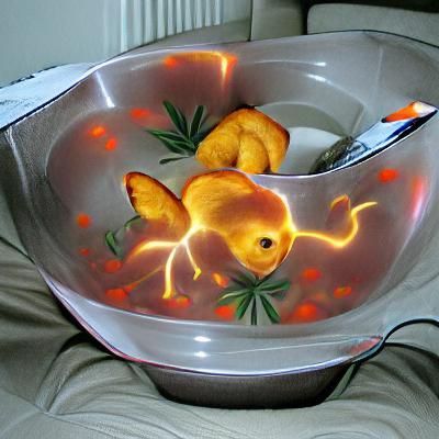 Electric goldfish in a bowl