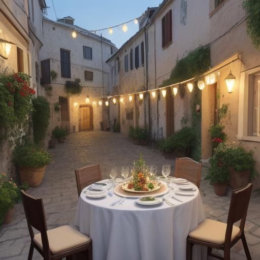 A cena nel borgo antico