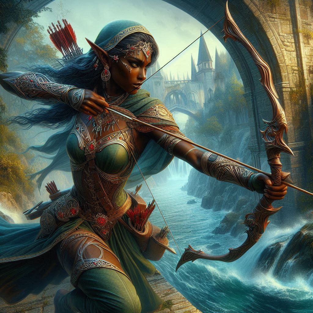 Elven archer on bridge series