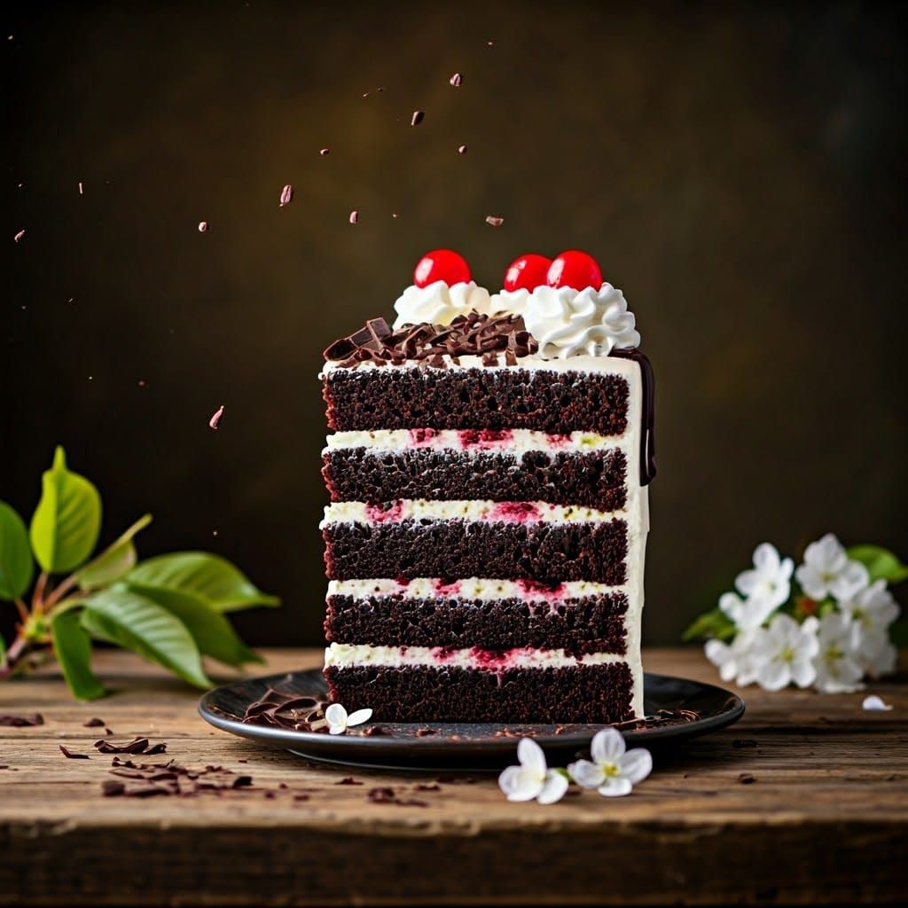 black forest cake delicious, profession food photography, dy...