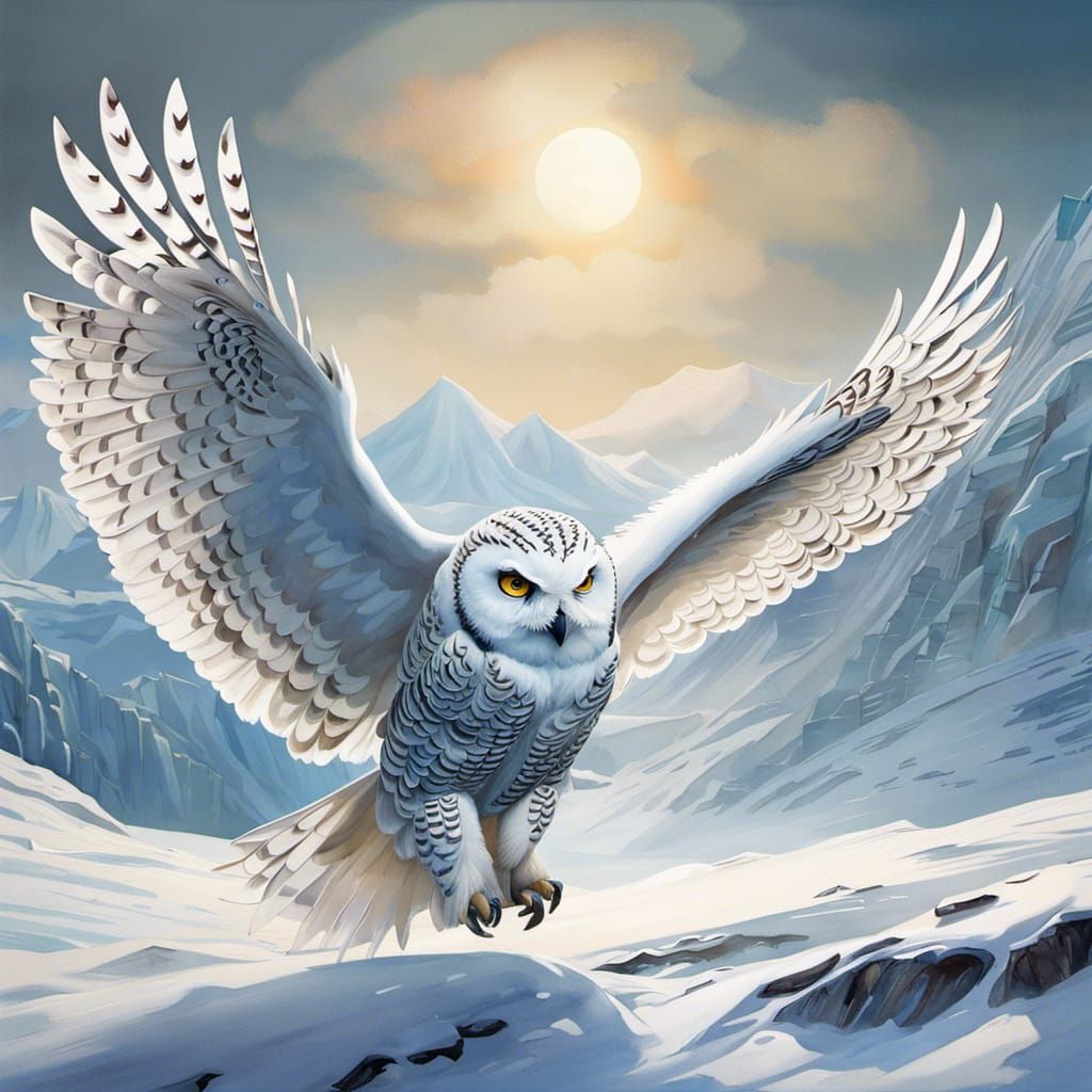 Snowy Owl - AI Generated Artwork - NightCafe Creator