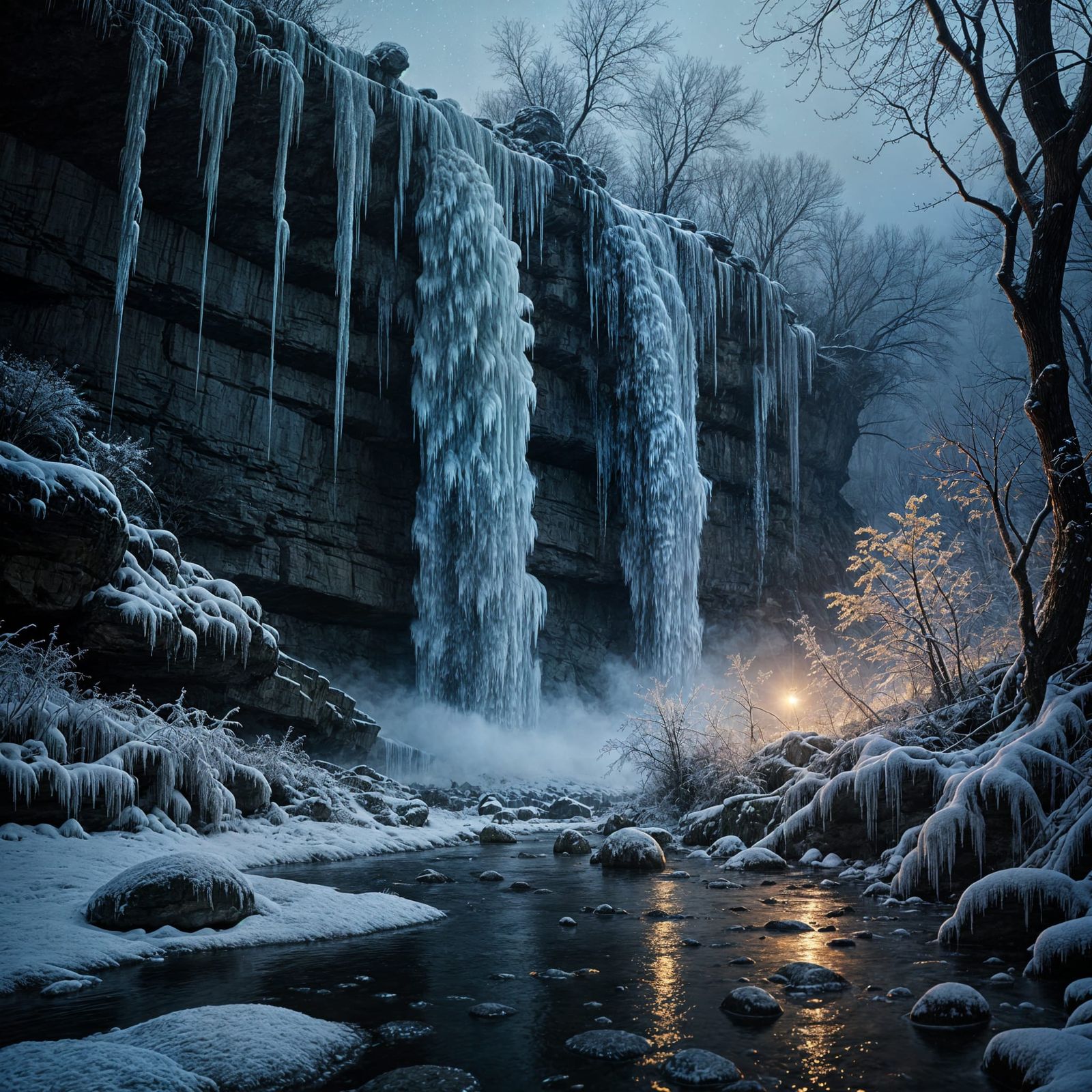 Frozen waterfalls (2 likes)  by @Greyman