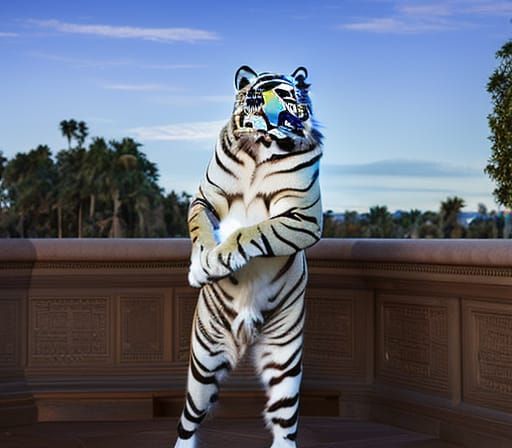 "Beautiful white tiger woman portrait head to toe" Insanely ...