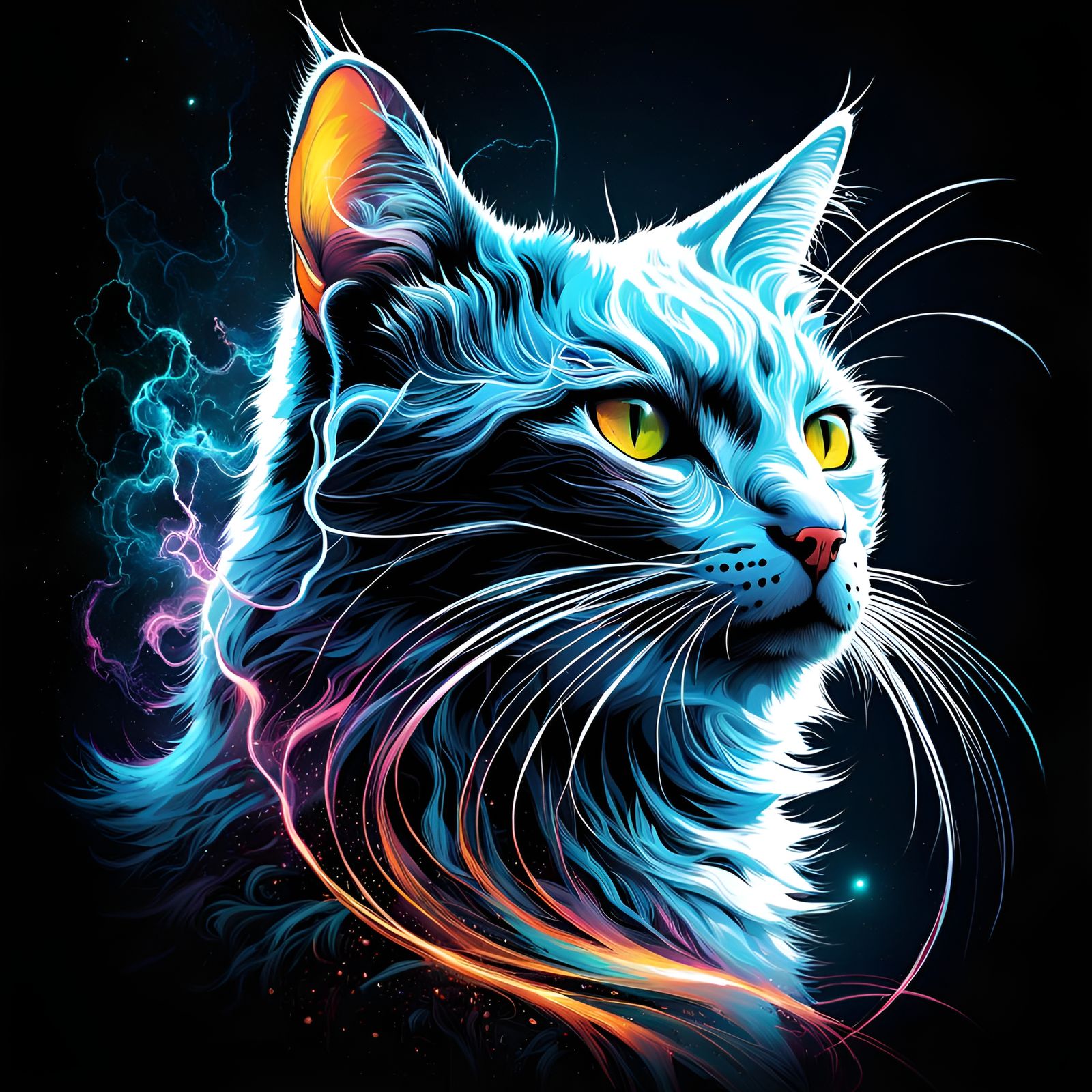 Ethereal Cat Dream 😺💫🩵 *4x* - AI Generated Artwork - NightCafe Creator