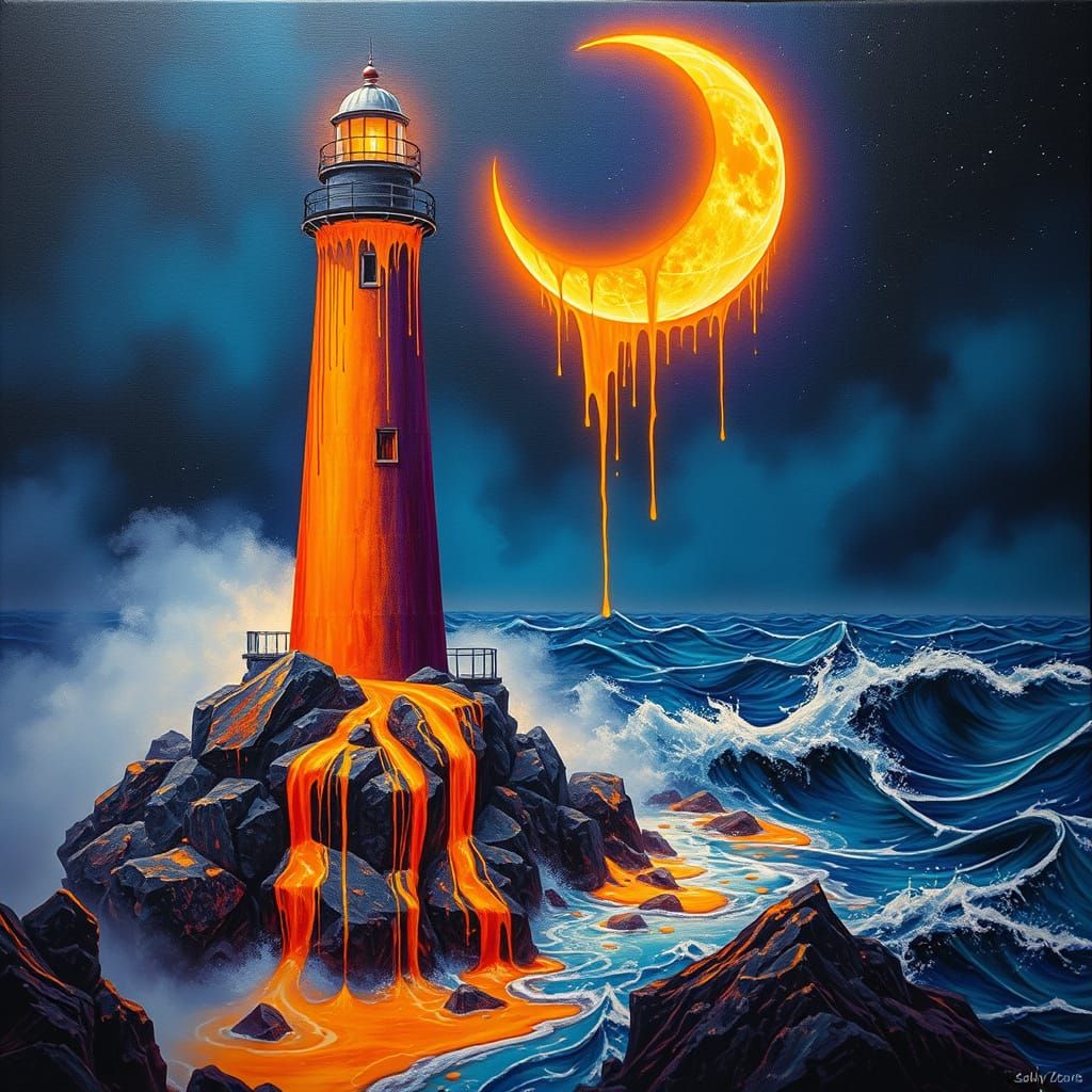 Dripping paint on Moonlit Night  by @Seadbeady Blogs