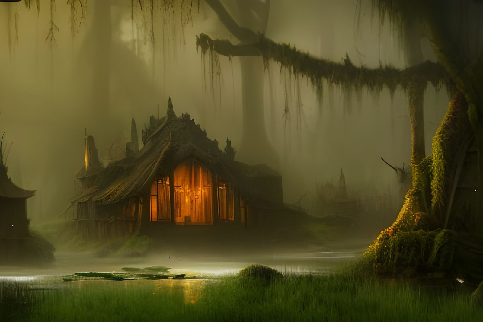 House in the Swamp - AI Generated Artwork - NightCafe Creator