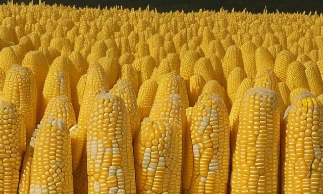 Corn. A world made of corn with corn cob people