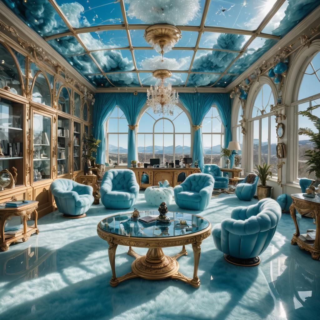 Surreal Dali-esque Office with Inflatable Furniture