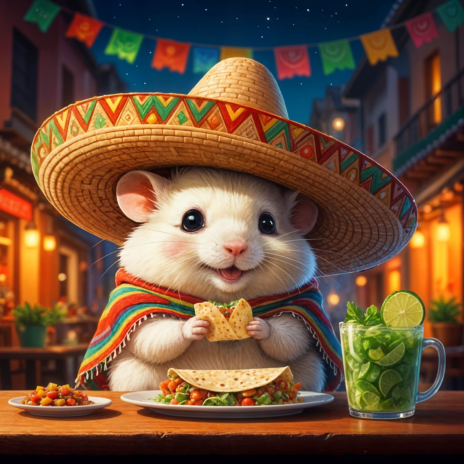 Hamster Con Sombrero  by @Ria Hagane