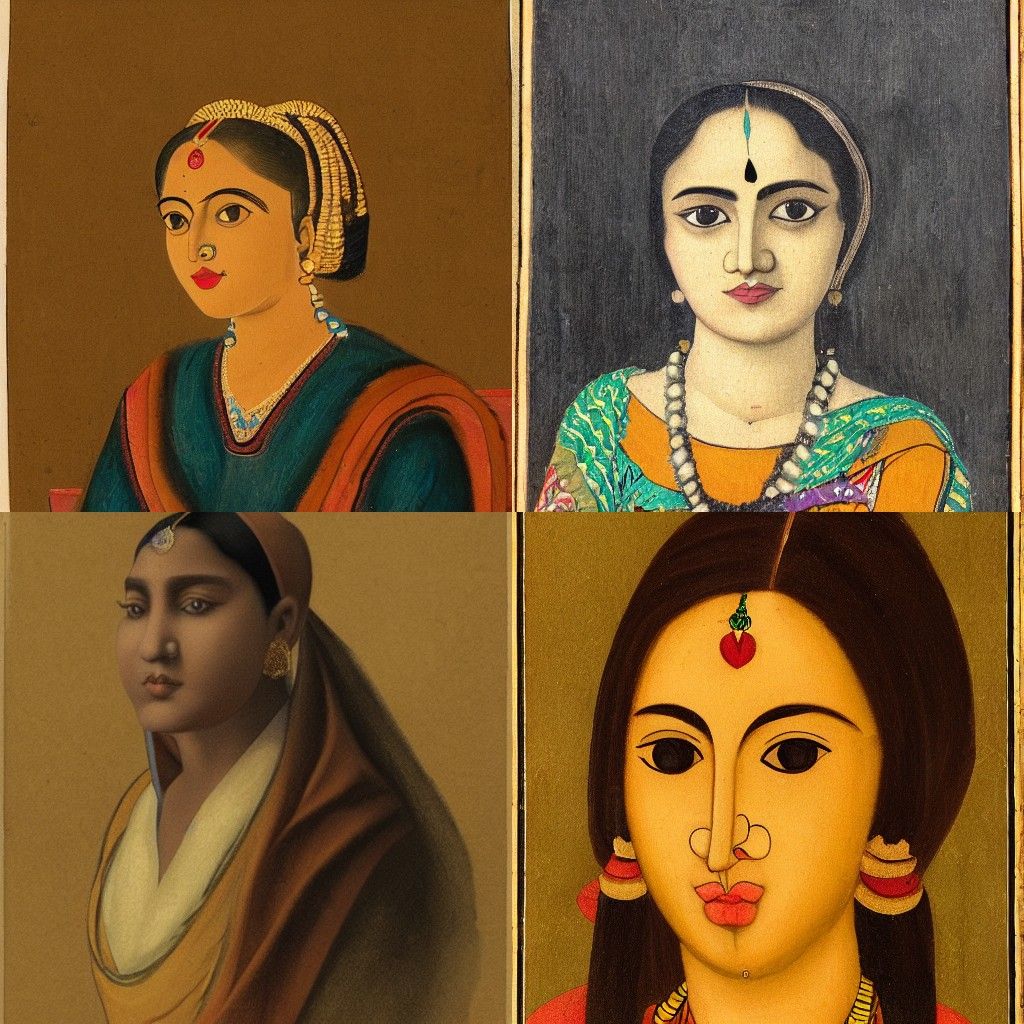 A portrait in the style of Bengal School of Art