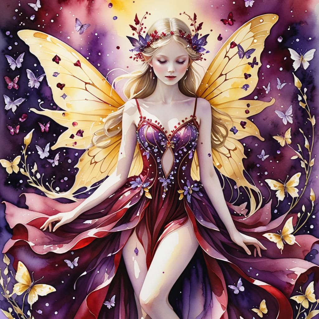 Black-Rose and Honeysuckle Fairy  by @Kitten Zapatero