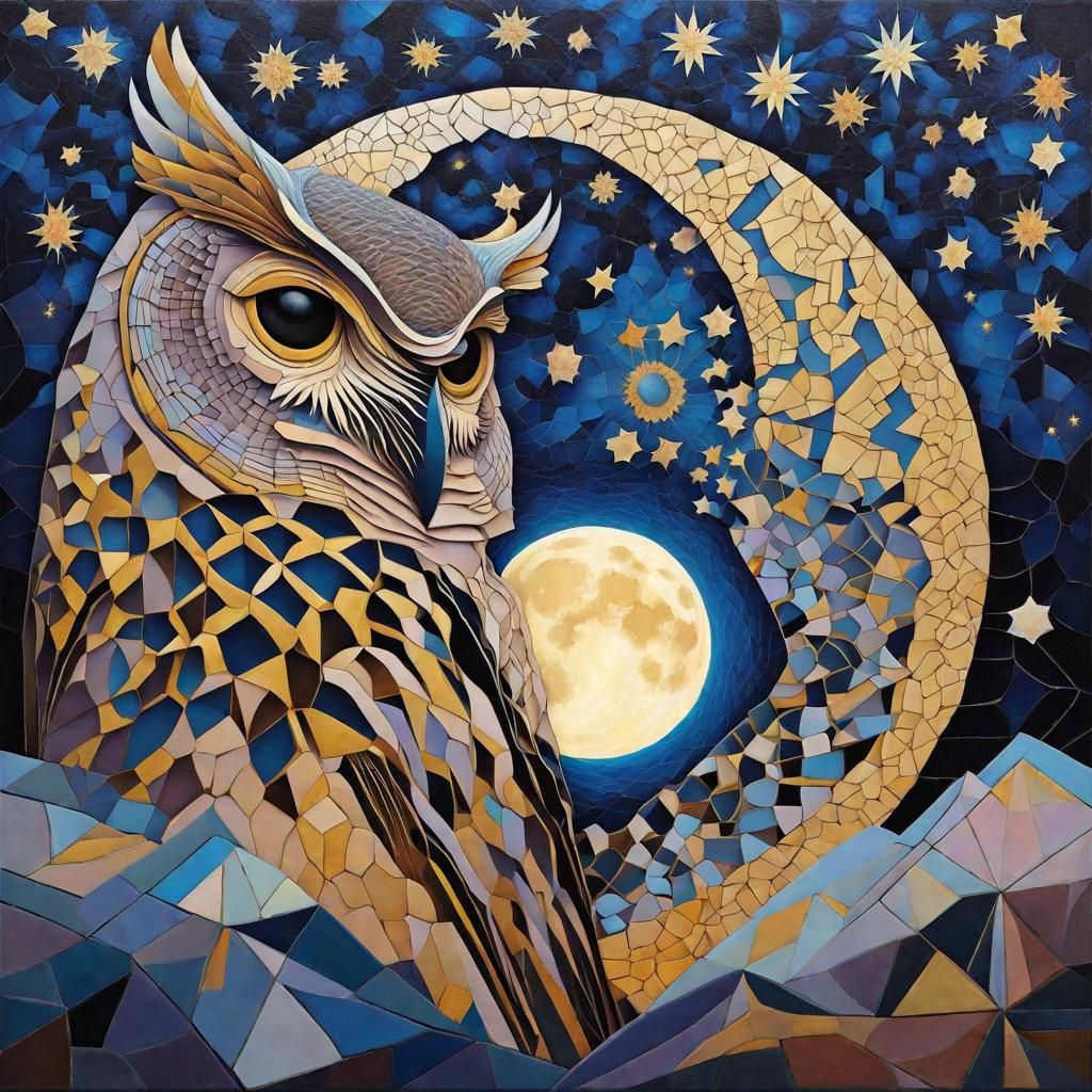 Owl - Geometric Abstract Art