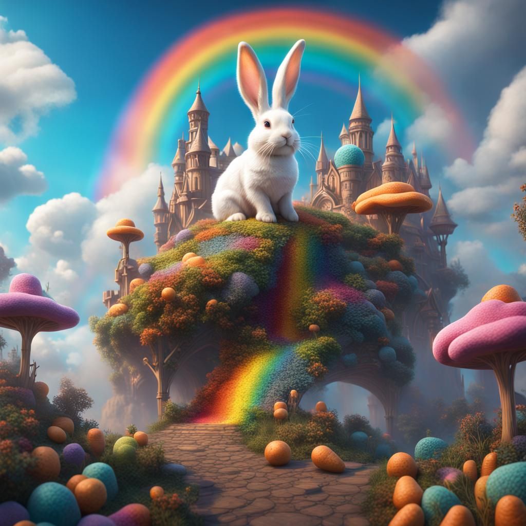 wonderland bunny rainbow carrots on the cloud magic