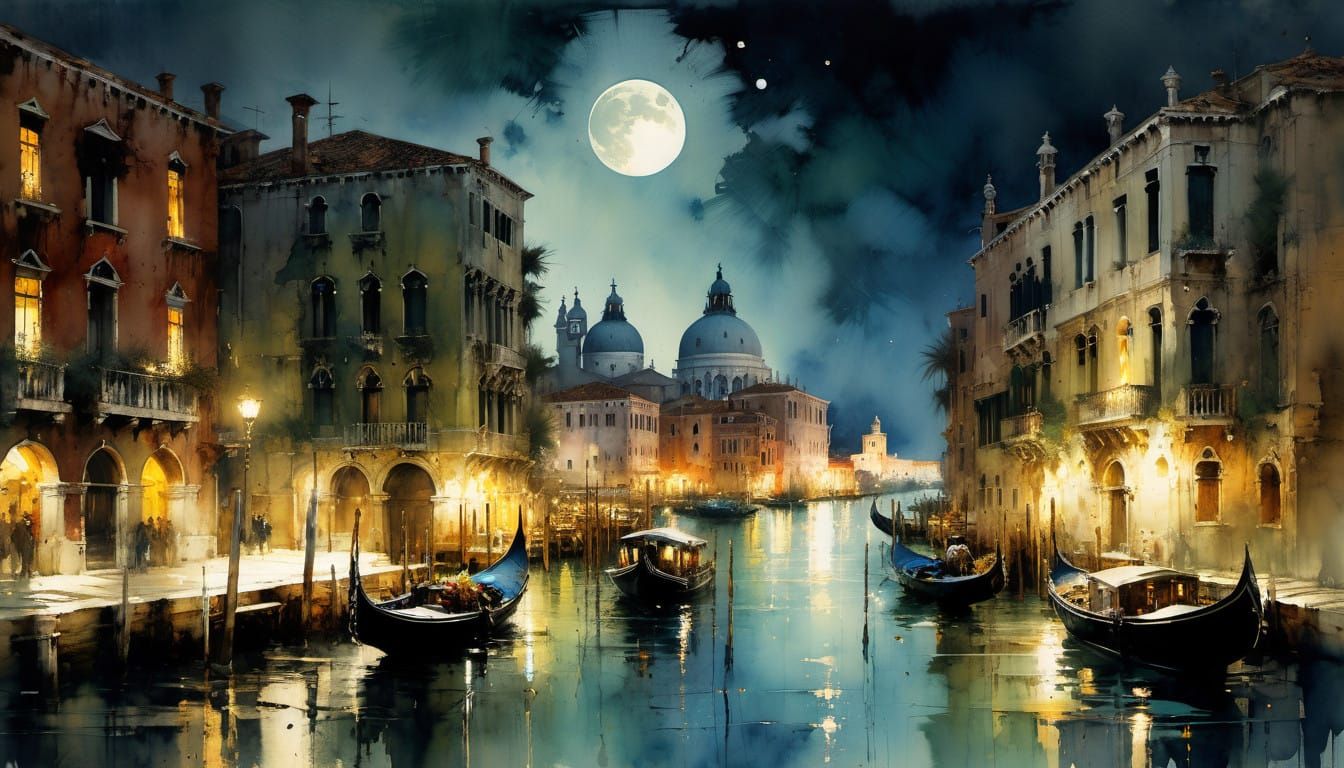 Venice by moonlight  by @Superbear