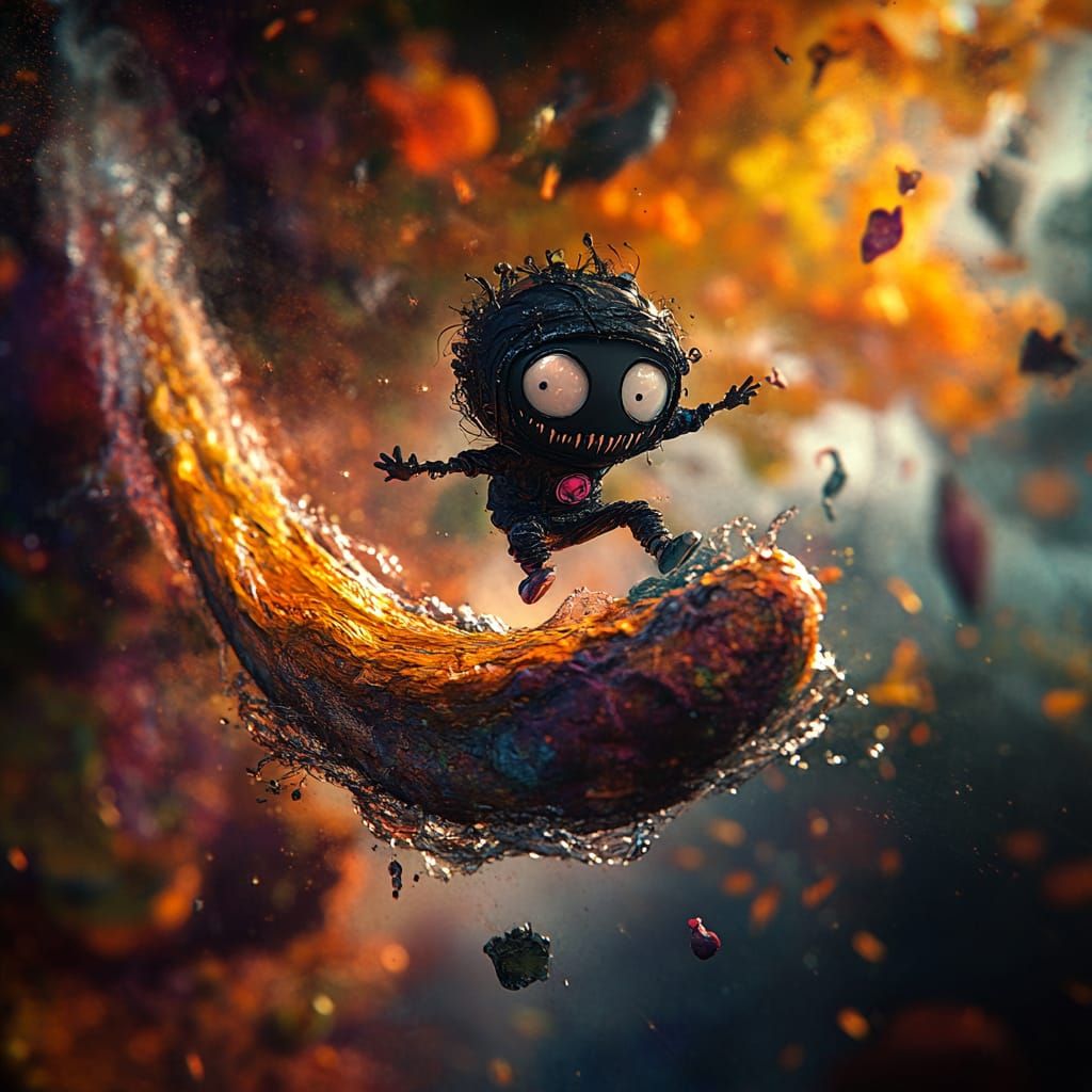 kawaii 3D weird surfer