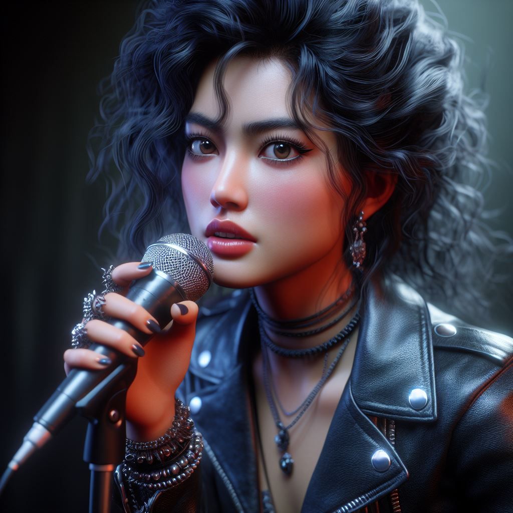 Hard Rock girl in leather