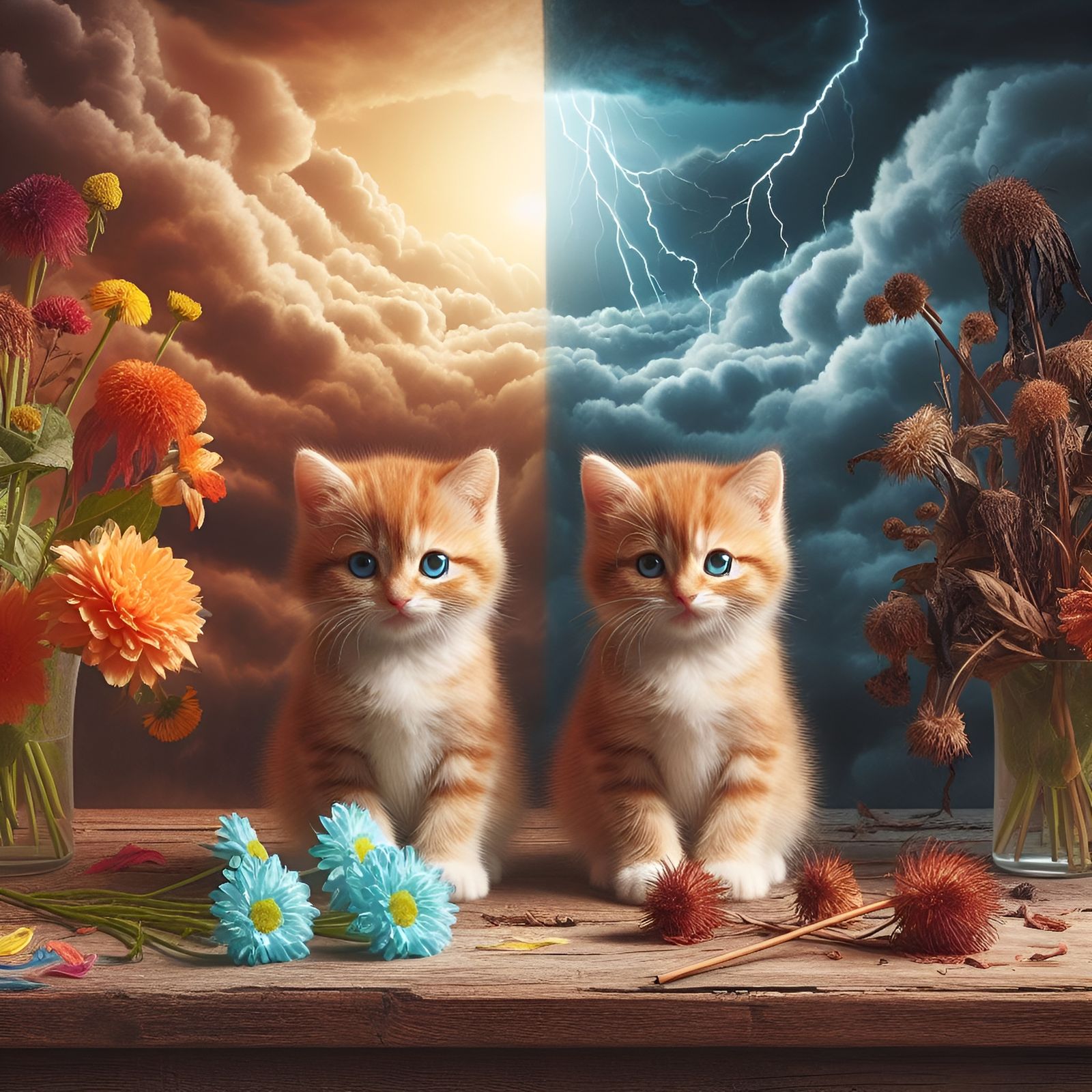 Caturday Conscience Clash  (Dall-E-3,  23dec23)