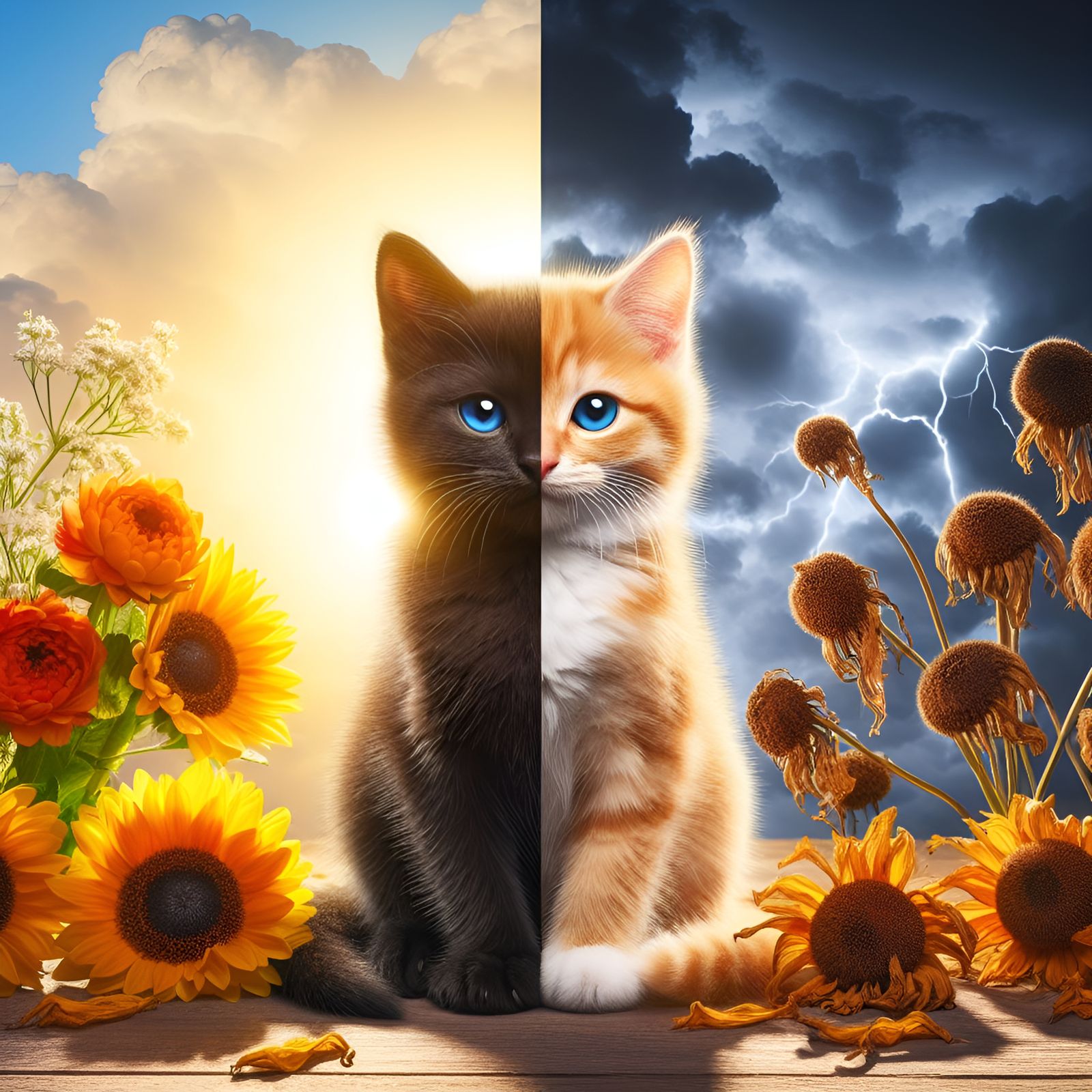 Caturday Conscience Clash  (Dall-E-3,  23dec23)