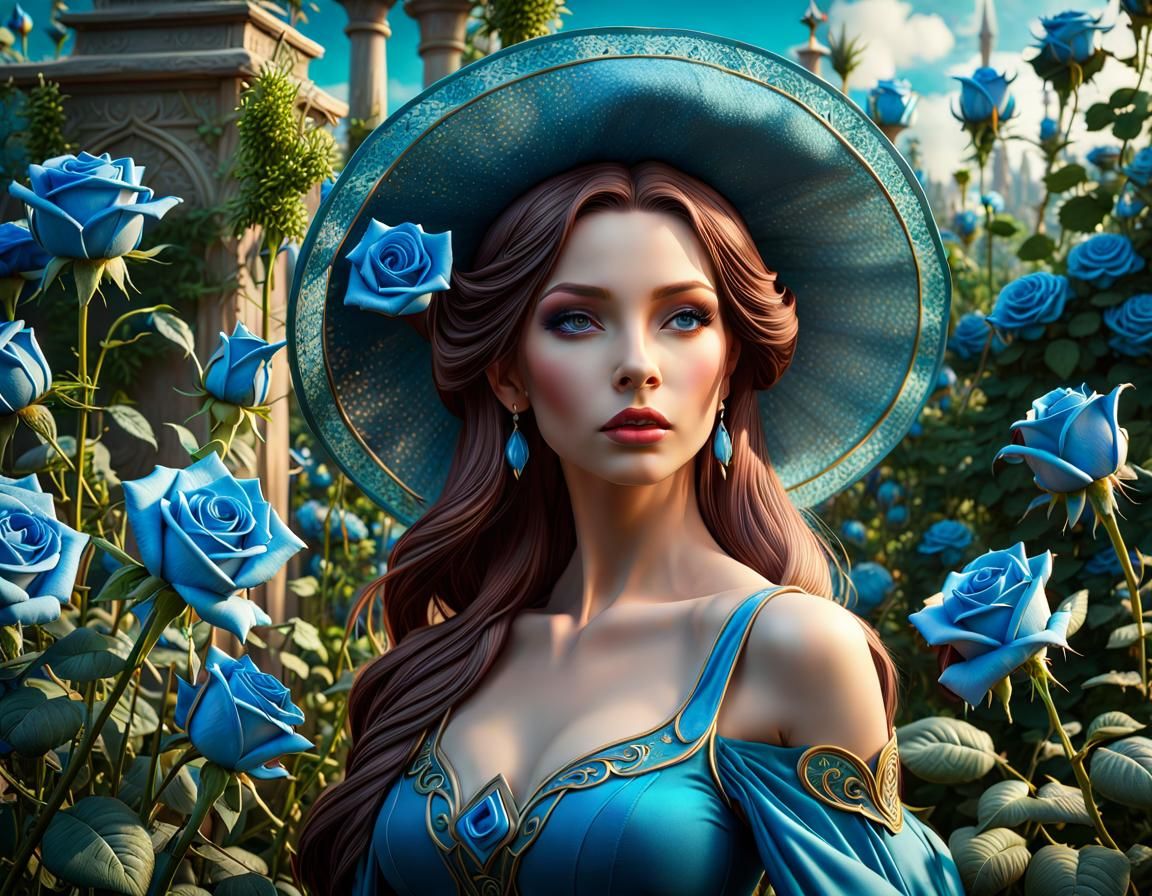 The girl with the roses.