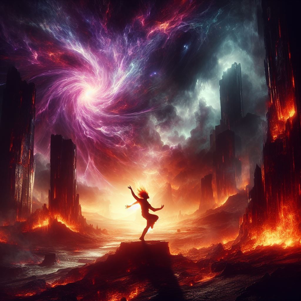 Ethereal Dance Amidst Chaos