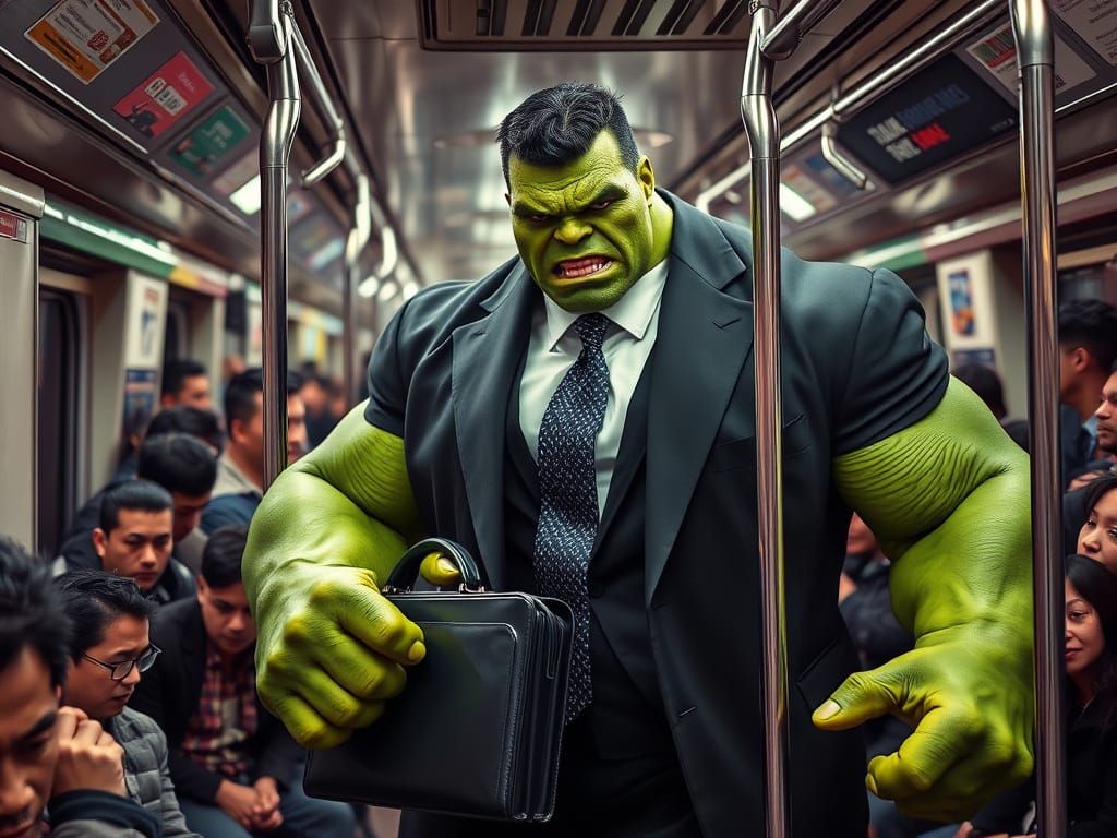 Hulk going to the office  by @PointDexter
