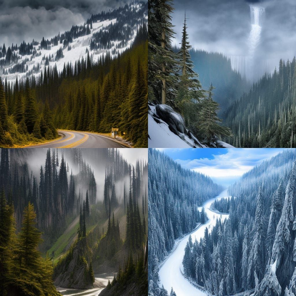 Snoqualmie pass in the Washington Cascade Mountains AI Generated Artwork NightCafe Creator