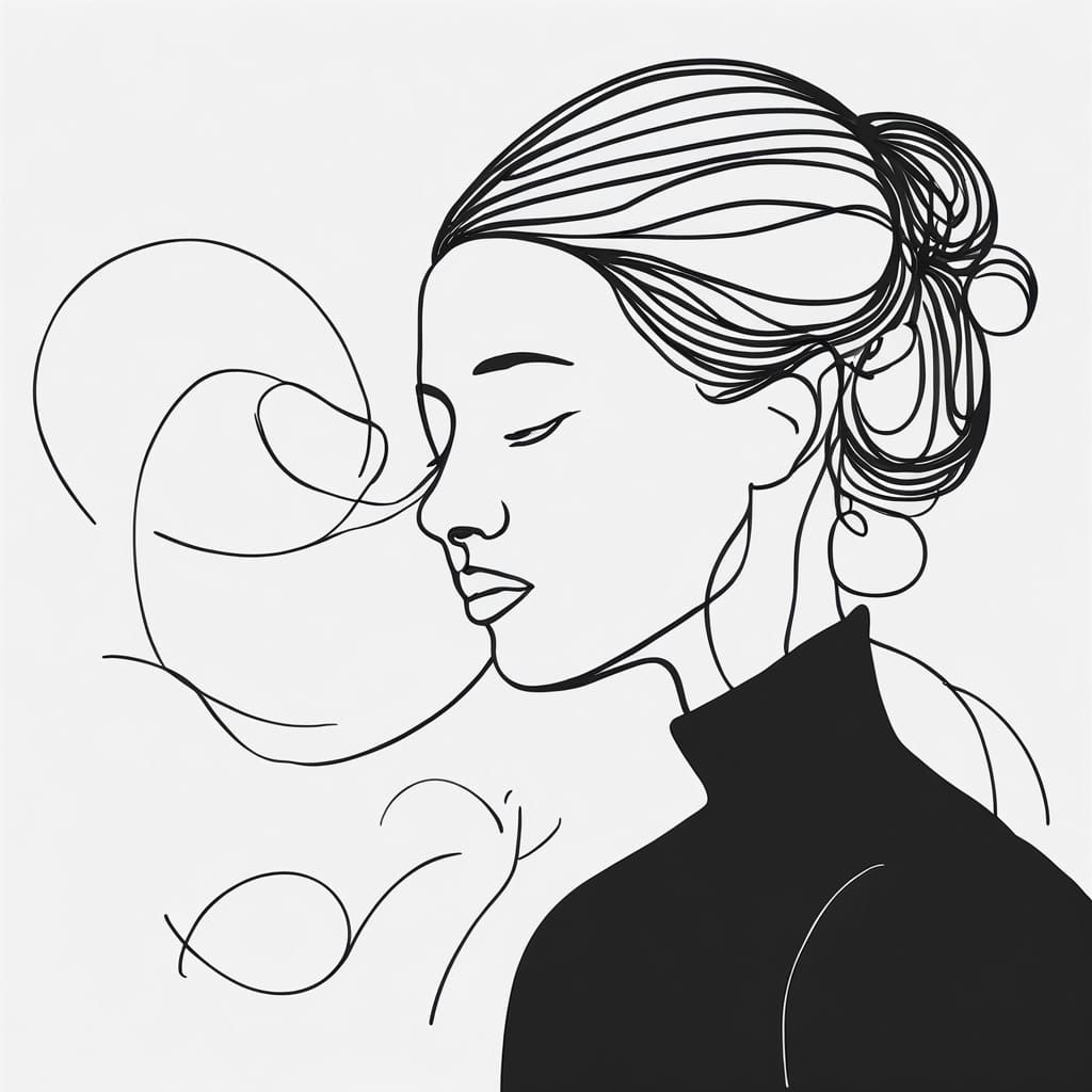  A single line, a quiet mind.  by @Tamana Harin