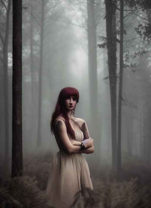 Lady in the woods